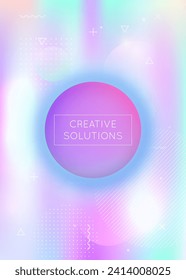 Minimalist Design. Simple Dots. Science Flyer. Round Fluorescent Composition. Light Layout. Modern Presentation. Violet Soft Texture. Gradient Background. Blue Minimalist Design