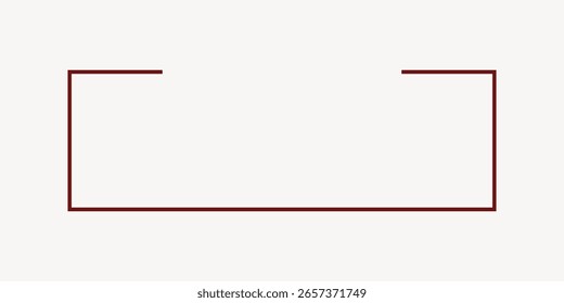 Un diseño minimalista con un marco de línea roja simple sobre un fondo blanco. La línea roja crea un aspecto limpio y moderno. Ideal para presentaciones o proyectos de diseño. Vector de marco con espacio de copia.