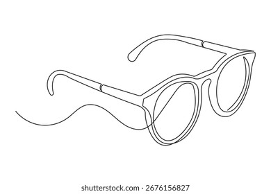 Minimalistisches Design Sonnenbrillen durchgehende einzeilige Zeichnung einzelne Umrisskizze