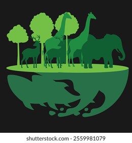 A minimalist design symbolizing nature, trees, and eco-friendly sustainability.