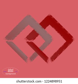 Minimalist design templates. Two linked frames for text in pastel colors on pink background. Can be used for design of posters, paintings, textiles, web design, magazine, logos.
