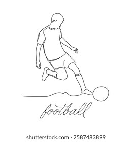 A minimalist design that summarizes the dynamic structure of football with a single line.