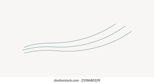 Minimalist design with three curved lines on a light background. Simple lines create a flowing, elegant pattern. Curved lines add a sense of movement. Background vector.