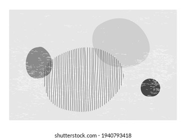 Minimalist design wall art with abstract organic shapes composition