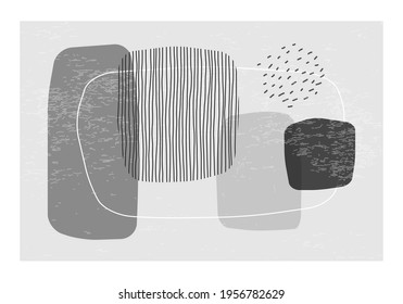 Minimalist design wall art with abstract organic shapes composition