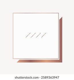 Minimalist design with a white square and copper accents. Simple and elegant, featuring geometric shapes. Modern minimalist style with a copper touch. Frame vector with copy space.