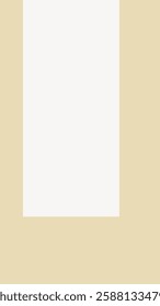 Minimalist design with a white vertical rectangle centered on a beige background. Simple and clean layout. Neutral tones create a calming effect. Frame vector with copy space.