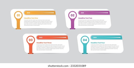 Minimalist designed modern text presentation step infographic card template
