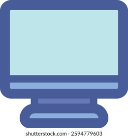 Minimalist desktop computer filled line icon