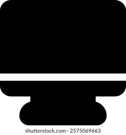 Minimalist desktop computer icon, perfect for representing work, office tasks, or digital technology