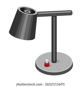Lâmpada de desktop minimalista - ilustração vetorial isométrica desenhada à mão.