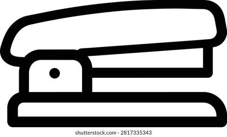 Minimalist desktop stapler line icon vector. Factual outline of manual office stationery.