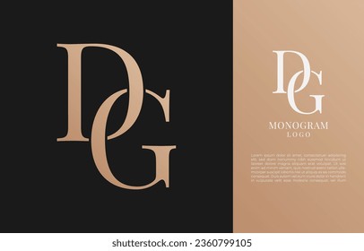 minimalist DG or GD initial letter vintage brand and logo