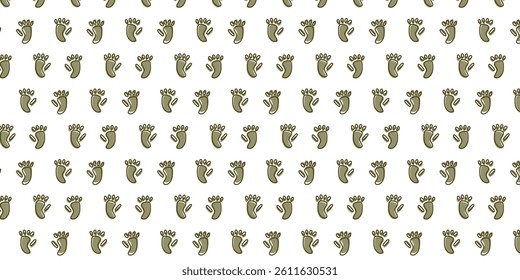 minimalist diagonal grid seamless pattern with cute monkey footprint. repeat background design