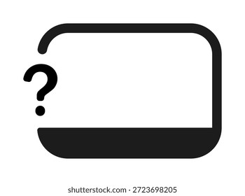 Burbuja de diálogo minimalista con ilustración de signo de interrogación.