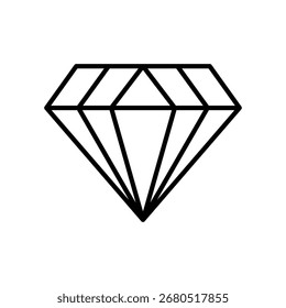 Ícone de diamante minimalista em estilo plano