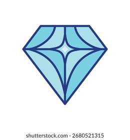 Ícone de diamante minimalista em estilo plano. Símbolo de pedra preciosa elegante para joias, logotipo de marca de luxo