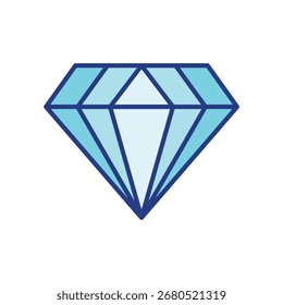Ícone de diamante minimalista em estilo plano. Símbolo de pedra preciosa elegante para joias, logotipo de marca de luxo