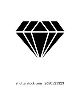 Ícone de diamante minimalista em estilo plano. Símbolo de pedra preciosa elegante para joias, logotipo de marca de luxo