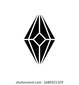 Ícone de diamante minimalista em estilo plano. Símbolo de pedra preciosa elegante para joias, logotipo de marca de luxo