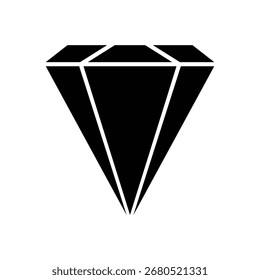 Ícone de diamante minimalista em estilo plano. Símbolo de pedra preciosa elegante para joias, logotipo de marca de luxo