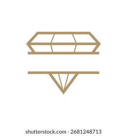 Vector minimalista del logotipo del diamante, icono simple de la línea para la joyería, las piedras preciosas, y la ilustración de lujo del diseño de la marca