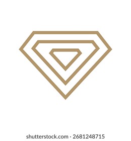 vetor de logotipo de diamante minimalista, ícone de linha simples para joias, pedras preciosas e ilustração de design de marca de luxo
