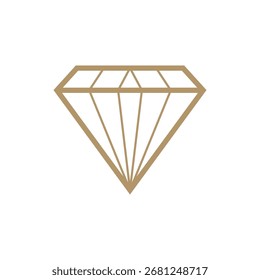vetor de logotipo de diamante minimalista, ícone de linha simples para joias, pedras preciosas e ilustração de design de marca de luxo