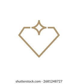 vetor de logotipo de diamante minimalista, ícone de linha simples para joias, pedras preciosas e ilustração de design de marca de luxo