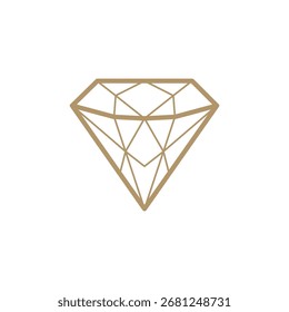 vetor de logotipo de diamante minimalista, ícone de linha simples para joias, pedras preciosas e ilustração de design de marca de luxo