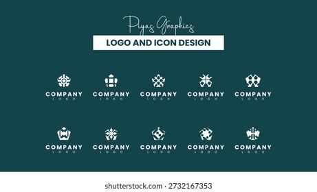 Iconos minimalistas del logotipo de la marca de seguridad del escudo del diamante