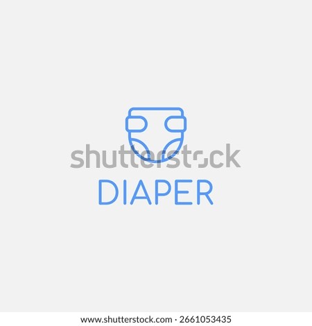 Minimalist diaper logo design. Monoline or line art diaper logo. Diaper or nappy logo symbol. Nappy vector icon illustration.
