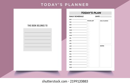 Minimalist diary, daily, monthly and weekly planner pages design collection set of vector template