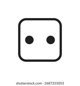 Uma face minimalista com dois pontos, perfeito para transmitir jogos, probabilidade, conceitos matemáticos ou design minimalista em seu projeto. Limpo e versátil.