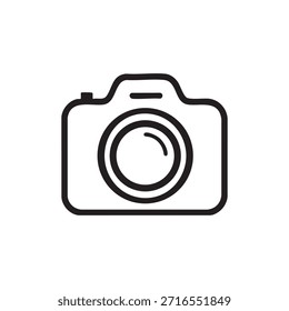 Ícone minimalista de arte de linha de câmera digital