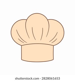 Minimalist digital drawing of a chefs hat, symbolizing cooking, culinary arts, and food preparation in a clean, modern style.