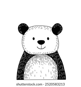 Minimalist digital drawing cute bear