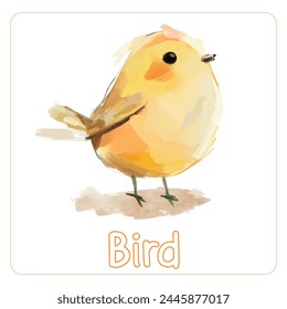 Dibujo digital minimalista lindo pájaro
