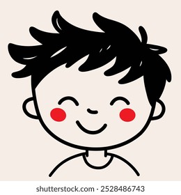 Minimalistische digitale Zeichnung niedlichen Jungen