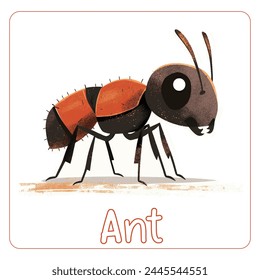 Minimalist digital drawing woodland ant