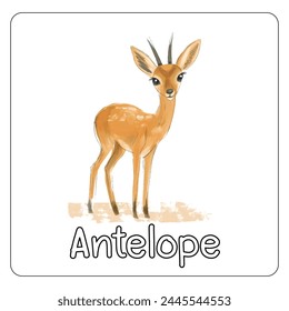 Minimalistische digitale Zeichnungs-Wald-Antilope