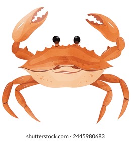 Minimalist digital drawing woodland crab