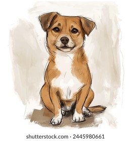 Minimalist digital drawing woodland dingo