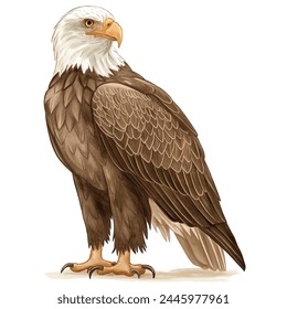 Minimalist digital drawing woodland eagle