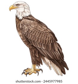 Minimalist digital drawing woodland eagle