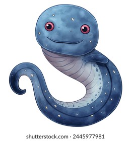 Minimalist digital drawing woodland eel