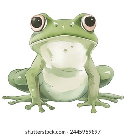 Minimalist digital drawing woodland frog