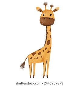 Minimalist digital drawing woodland giraffe