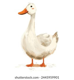 Minimalist digital drawing woodland goose