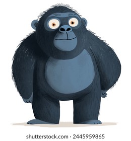 Minimalist digital drawing woodland gorilla